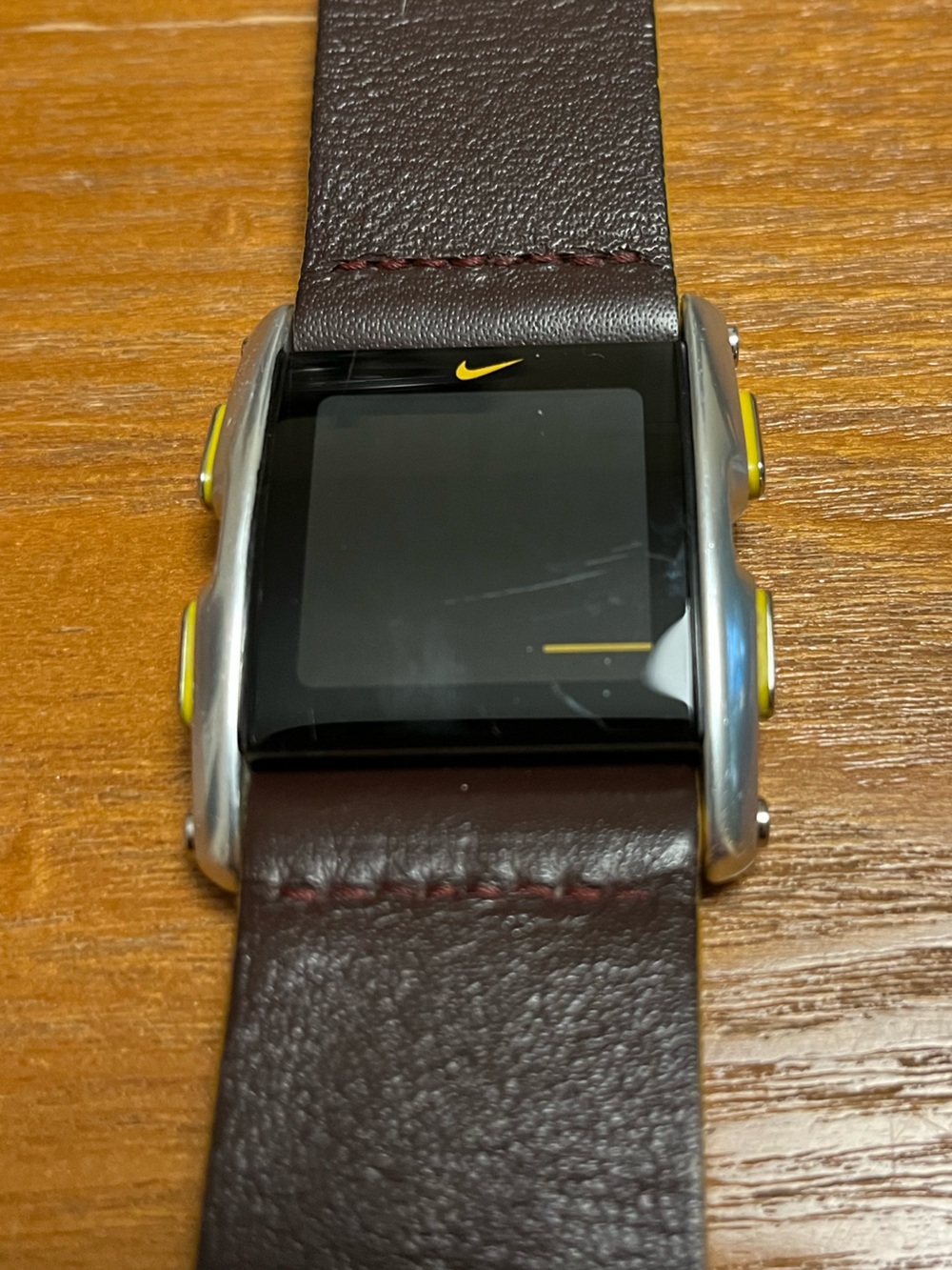 Vintage Nike WC0065 Digital Watch Y2K Leather Strap Industrial Tech Style